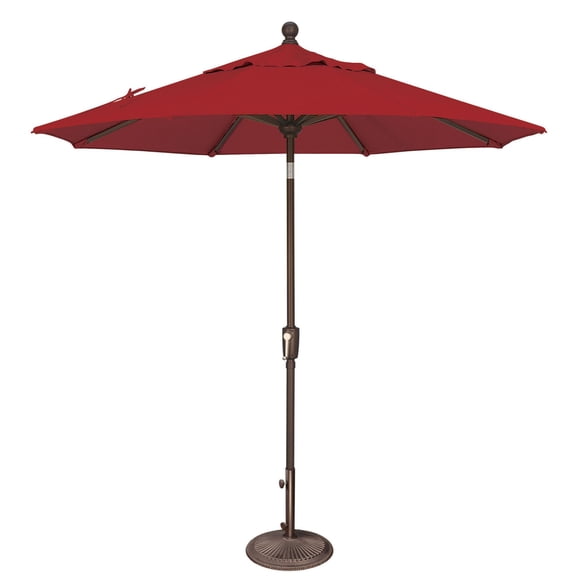 Simply Shade Catalina 90" Octagon Push Button Tilt Umbrella in Bronze/Really Red