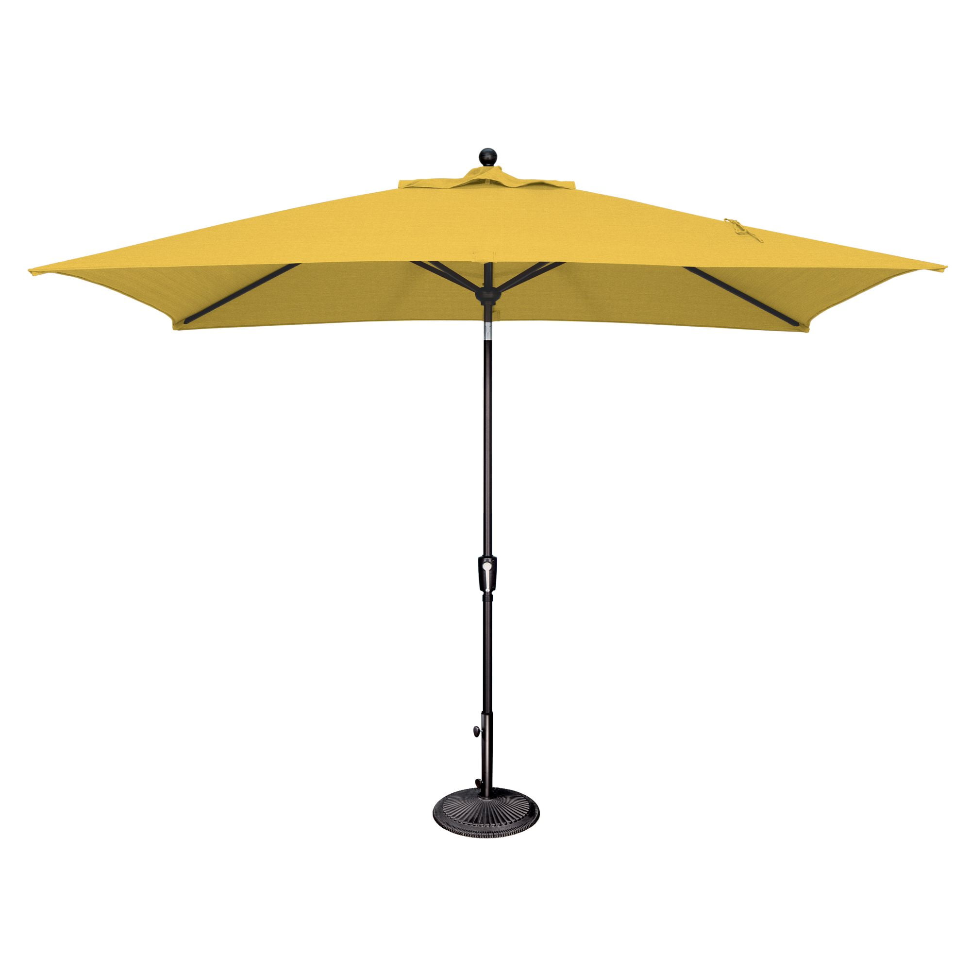 SimplyShade 10ft Outdoor Patio Rectangle Market Umbrella with Black Push Button Tilt, Lemon Yellow