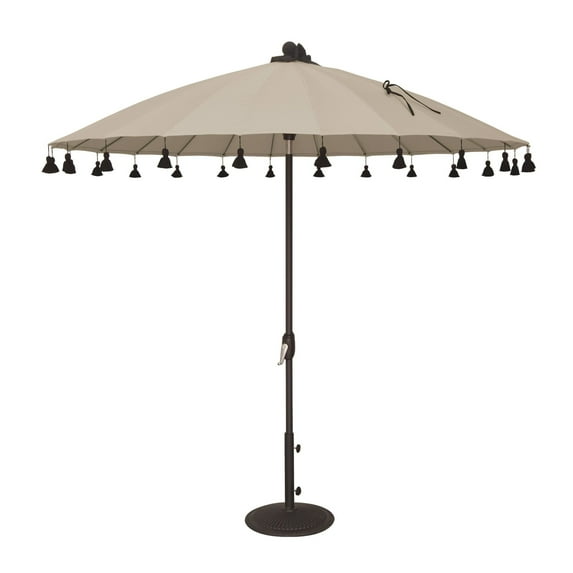 Simply Shade Isabela Round Fabric Auto Tilt Umbrella in Black/Antique Beige