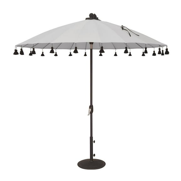 Simply Shade Isabela Round Fabric Auto Tilt Umbrella in Black/Natural