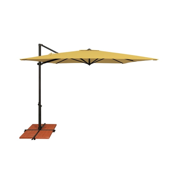 SimplyShade 8.5ft Square Outdoor Patio Umbrella with Cross Bar Stand, Lemon Yellow