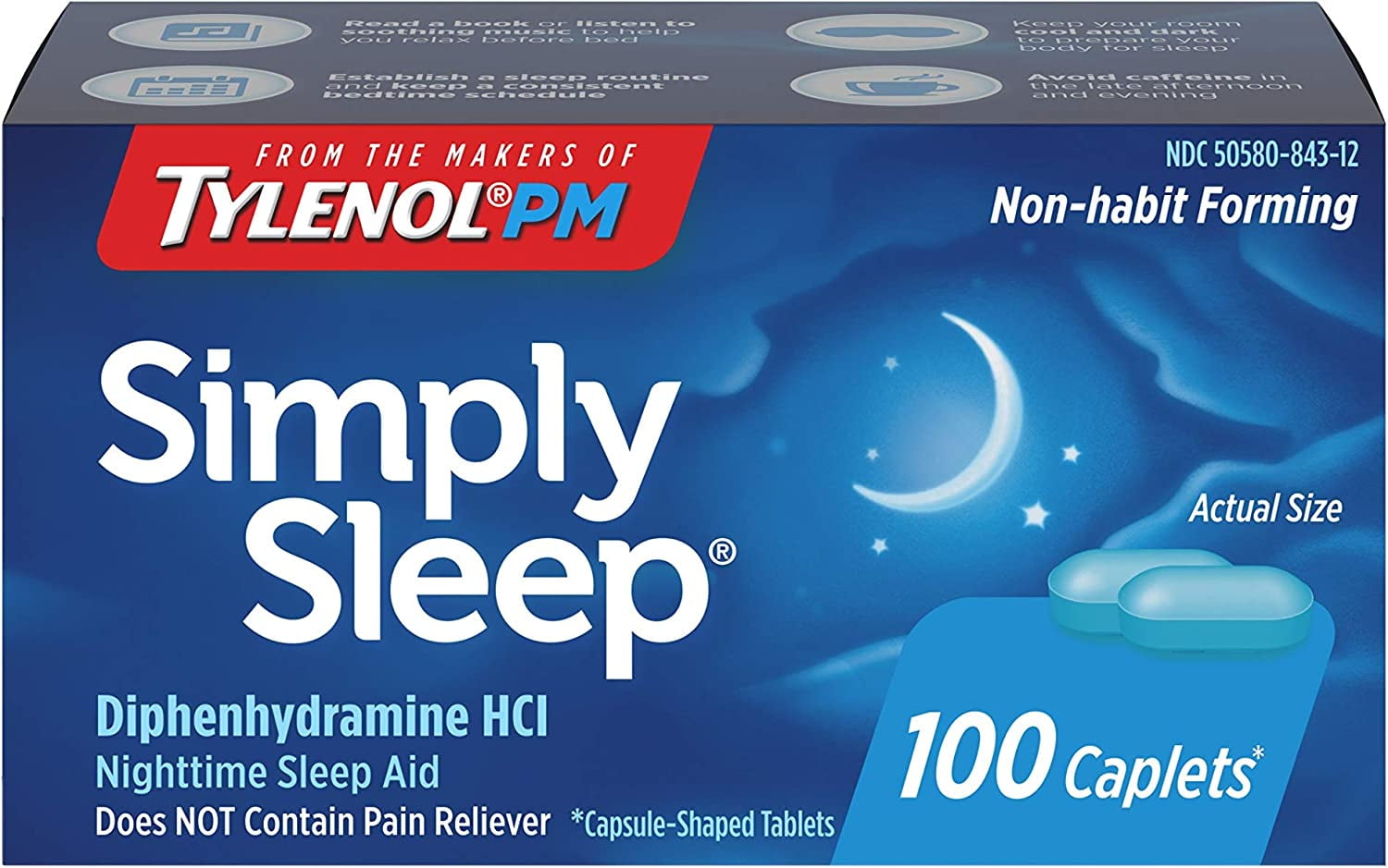 Simply Sleep Nighttime Sleep Aid 25mg 100 Caplets