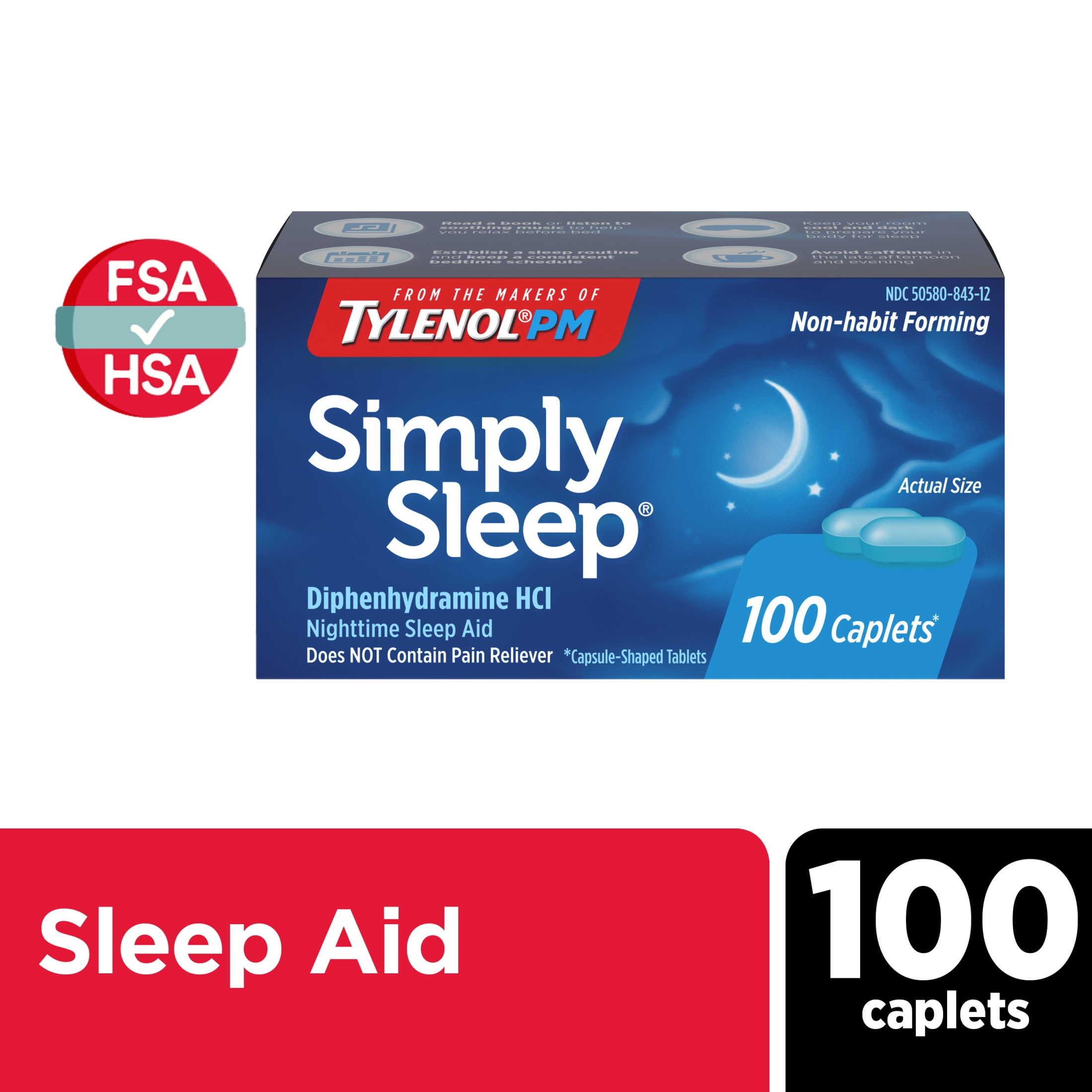 ◆睡眠shop◆ Simply Sleep Non-Habit Forming Nighttime Sleep Aid Caplets