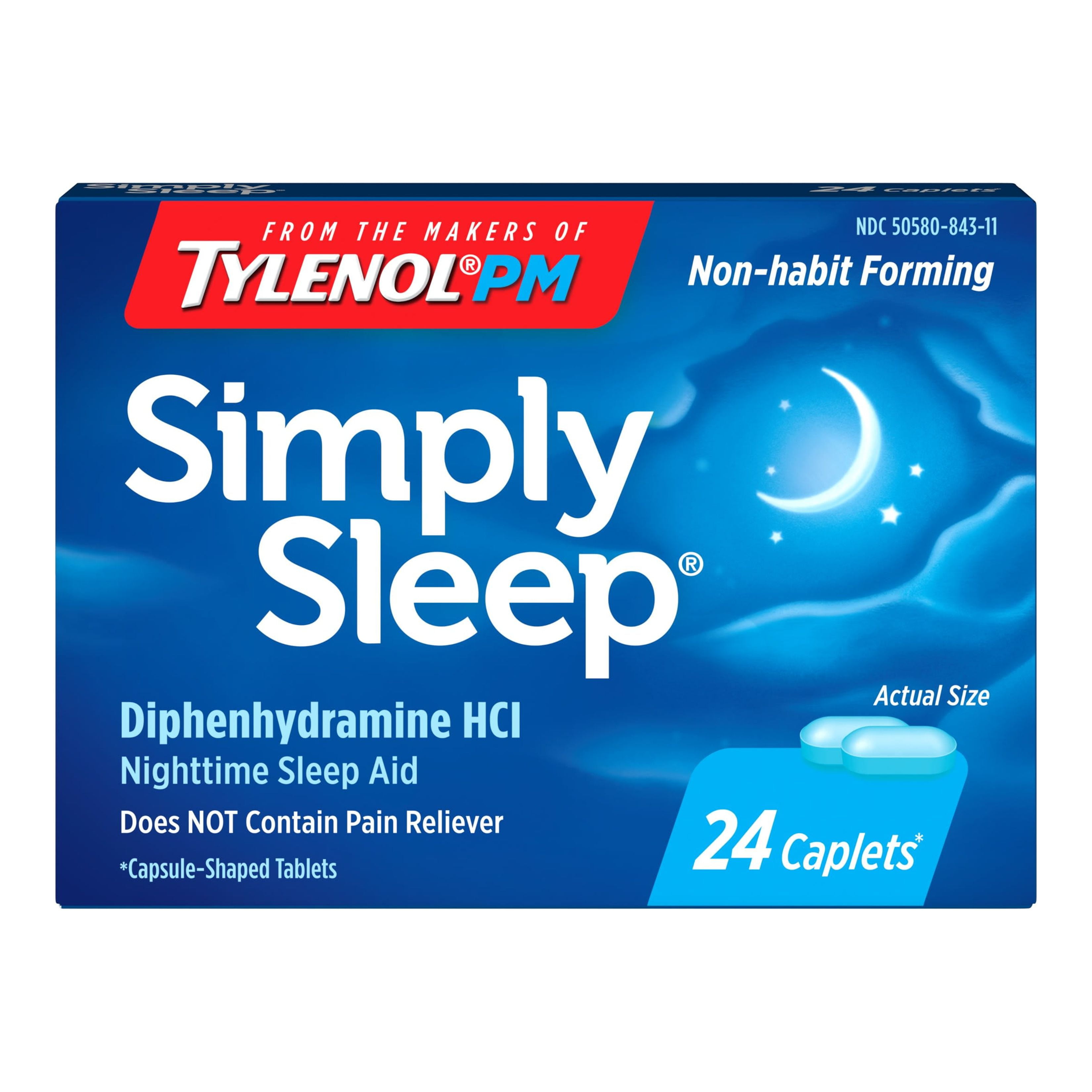Simply Sleep Non-Habit Forming Nighttime Sleep Aid Caplets, 24 ct HSA ...