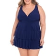 thumbnail image 1 of Simply Slim Women's and Plus Get Ruffled One Piece Swim Dress, Sizes S-3X, 1 of 4