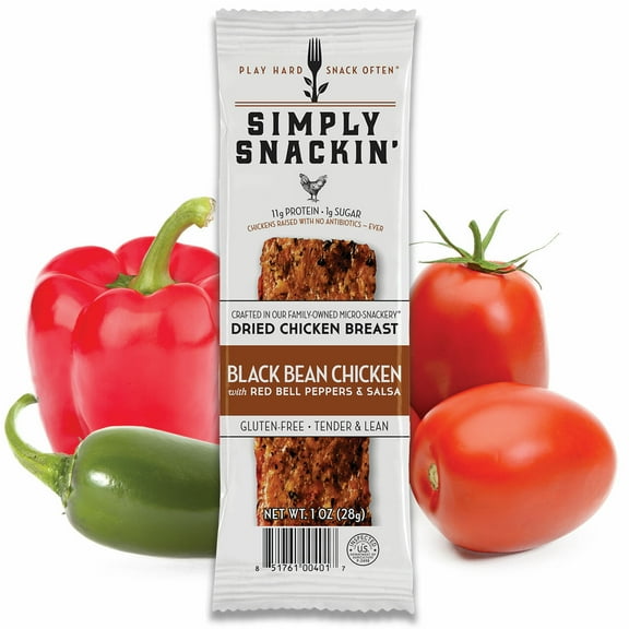 Simply Snackin' Chicken Protein Snack - Chicken Breast with Black Bean Salsa Size: 6-Pack