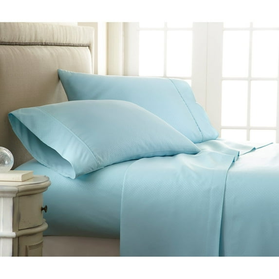Simply Soft 4 Piece Checkered Embossed Bed Sheet Set