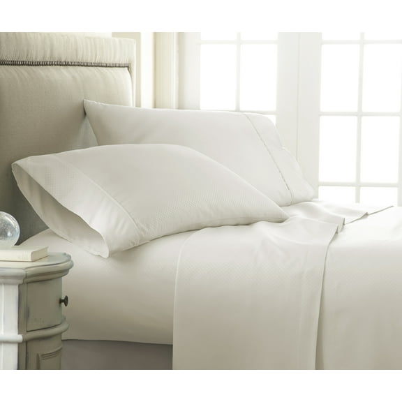 Simply Soft 4 Piece Checkered Embossed Bed Sheet Set