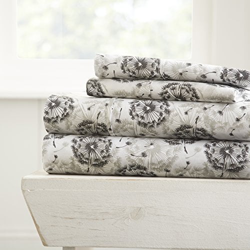 Simply Soft 4 Piece Floral Patterned Bed Sheet Set