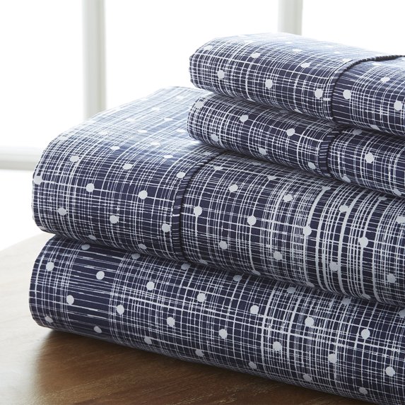 Simply Soft 4 Piece Sheet Set - Polka Dot Pattern