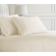 Simply Soft 4 PieceEmbossed Striped - California King - Ivory