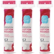Simply Soft Cotton Rounds 300 Count, 100% Cotton Absorbent and Textured Cotton Pads, Lint-Free