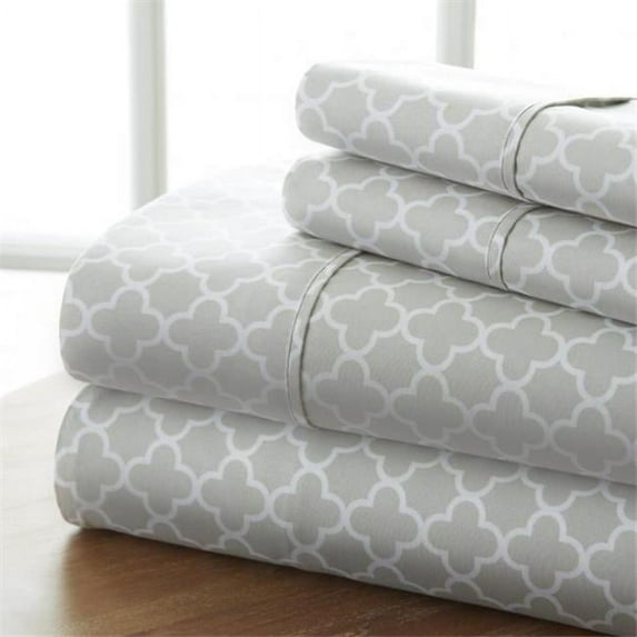 Simply Soft Geometric Patterned 4 Piece Bed Sheet Set