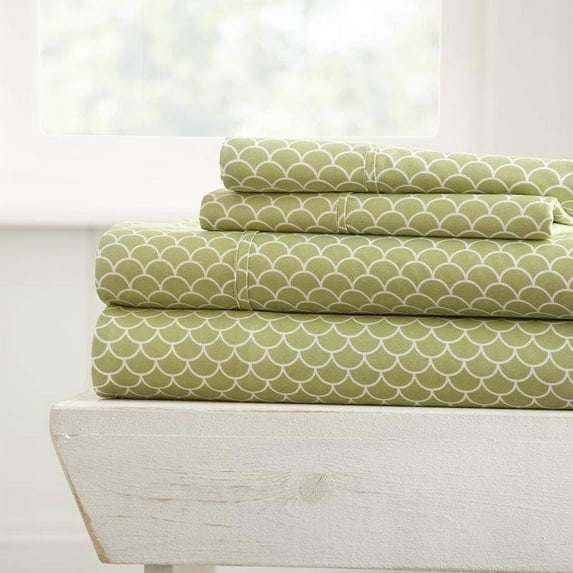 Simply Soft Geometric Patterned 4 Piece Bed Sheet Set