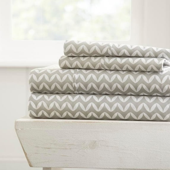 Simply Soft Geometric Patterned 4 Piece Bed Sheet Set