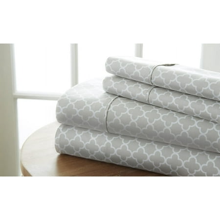 Simply Soft Geometric Patterned 4 Piece Bed Sheet Set