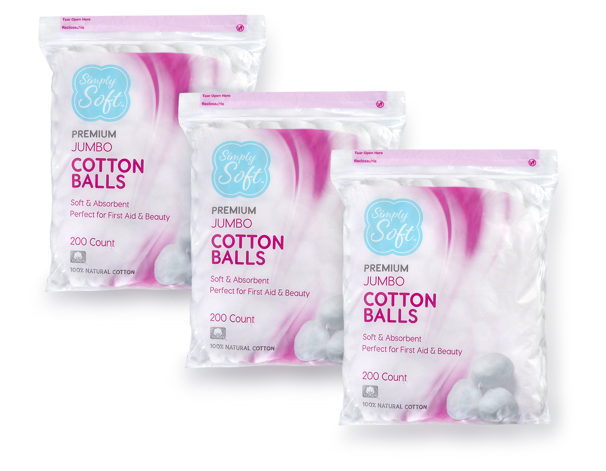 SIMPLY SOFT PREMIUM COTTON BALLS, 100% CLEAN, PURE,...