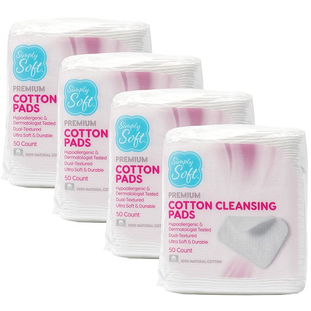 Simply Soft Premium Jumbo Cotton Cleansing Pads, 100 Pure Cotton