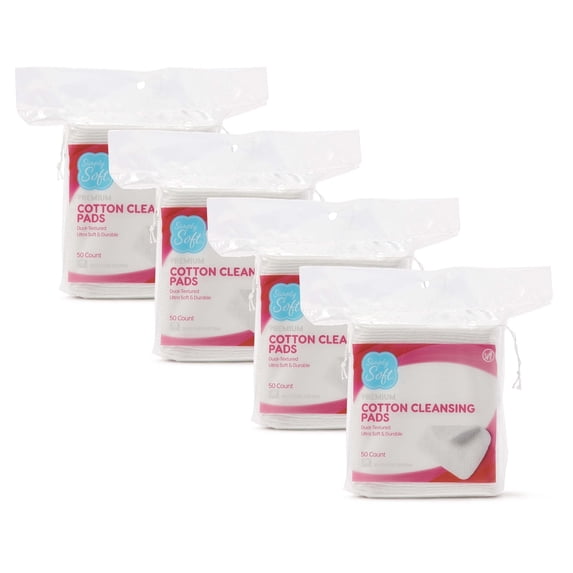 Simply Soft Premium Jumbo Cotton Cleansing Pads, 100% Pure Cotton, Large Cotton Pads, 200 Count