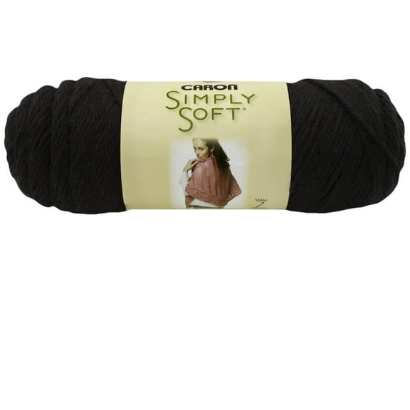 Simply Soft Yarn by Caron - Solid Yarn for Knitting - Crochet - Weaving - Arts & Crafts - Black - Bulk 15 Pack
