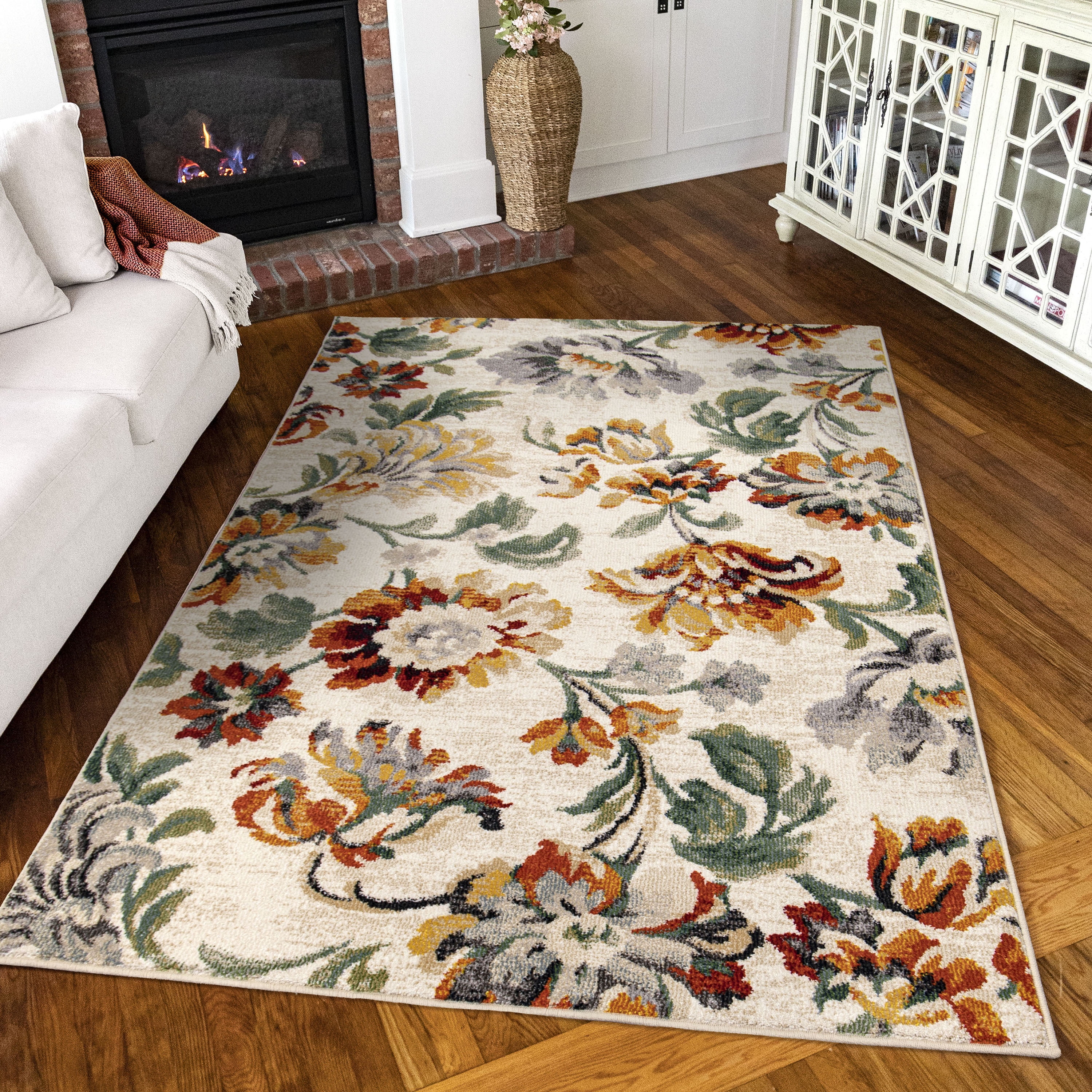 Franklin Multicolor Floral 6' x 9' Synthetic Area Rug
