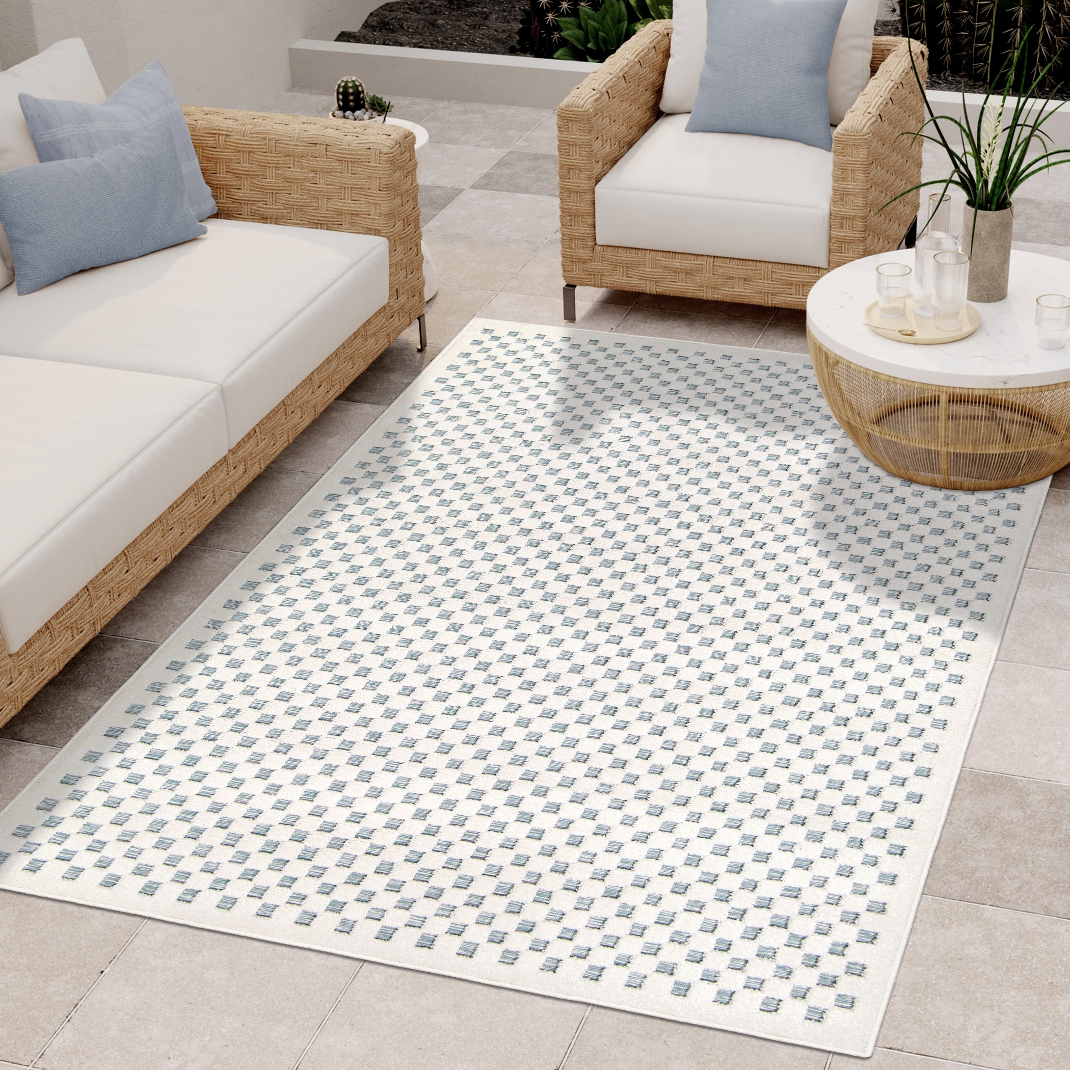 Simply Southern Cottage Lecompte 8' X 10' Light Blue High Low Area Rug ...