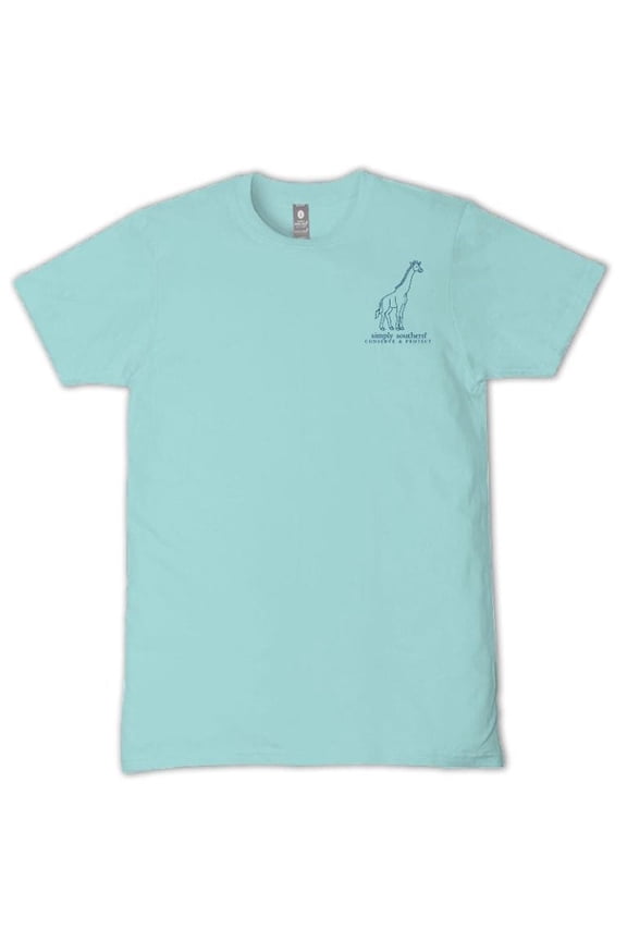 Simply Southern Giraffe Tracker Shell Aqua T-Shirt