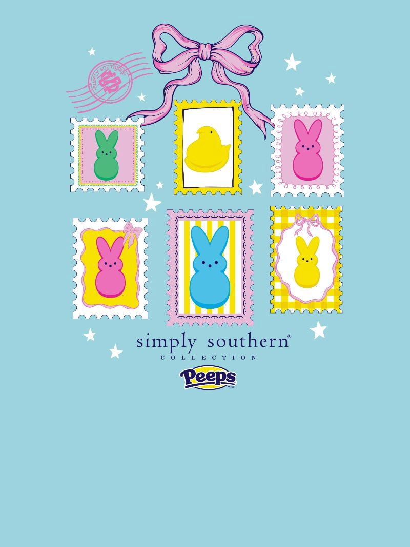Simply Southern Peeps Stamps Easter T-Shirt - Walmart.com