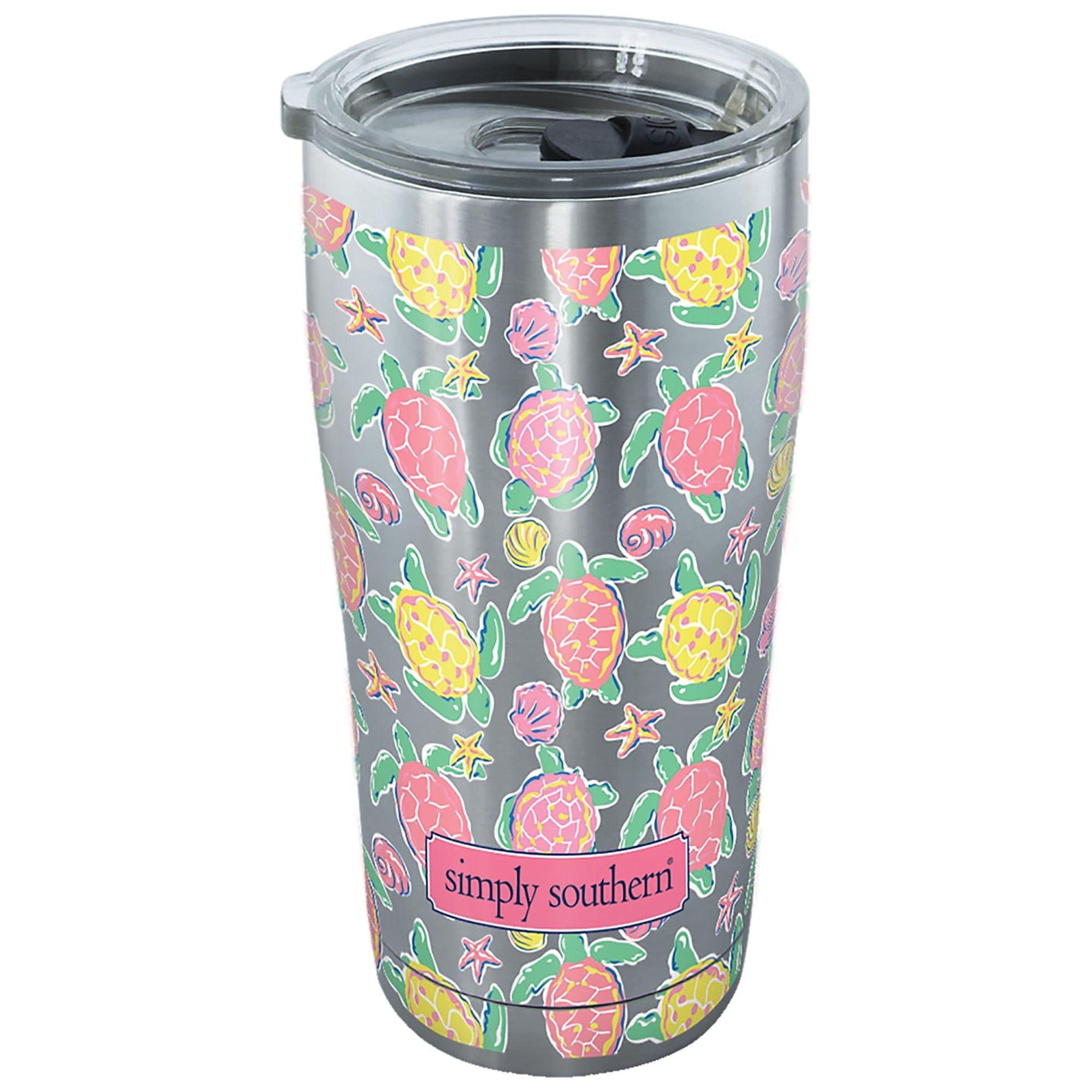 Simply Southern Turtle Pattern 20 oz Stainless Steel Tumbler with lid 