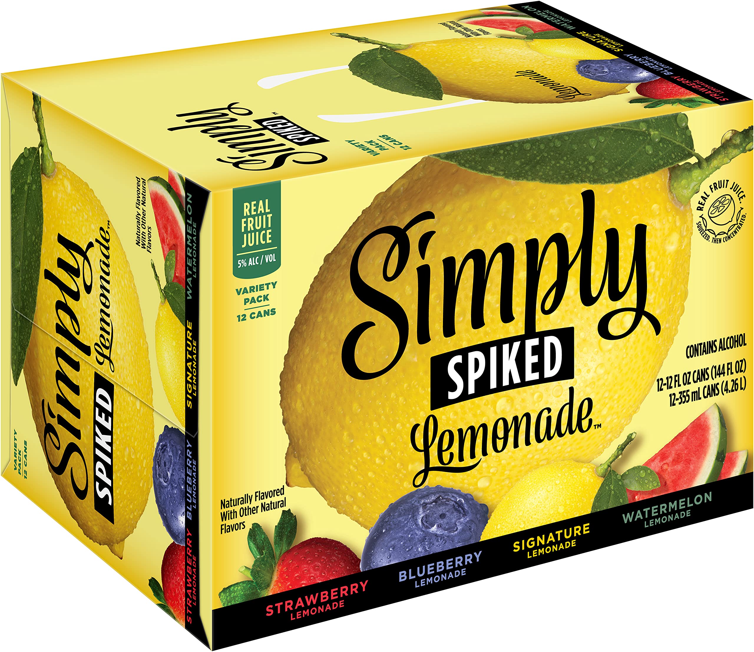 Simply Spiked Lemonade Variety Pack, 5 Abv, 12 Pack, 12 Fl Oz Cans