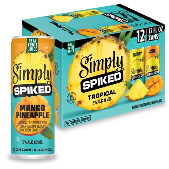Simply Spiked Tropical Variety pack, 12 pack, 12 fl oz Aluminum Cans, 5% ABV