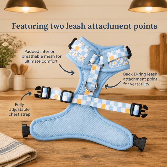Simply Splendid No-Pull X-Small Adjustable Dog Harness for Small Breeds