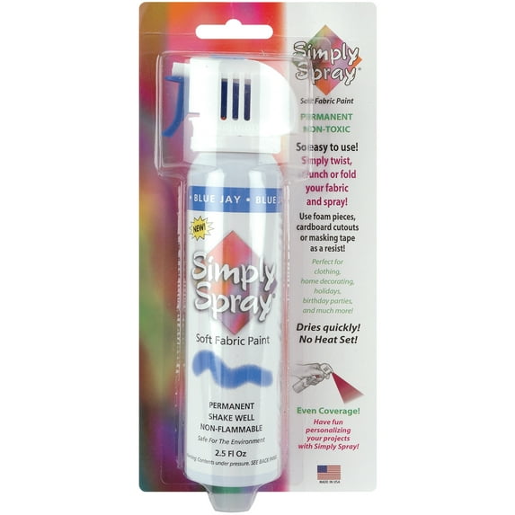 Simply Spray Soft Fabric Paint 2.5oz-Blue Jay