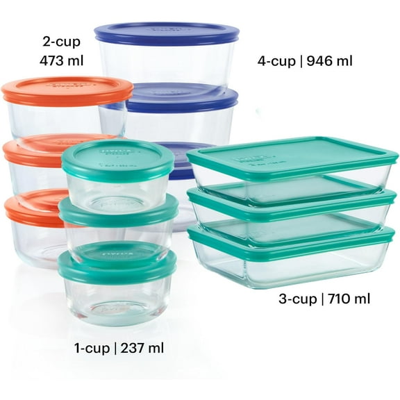 Simply Store (12-Pack) Glass Food Storage Containers Set