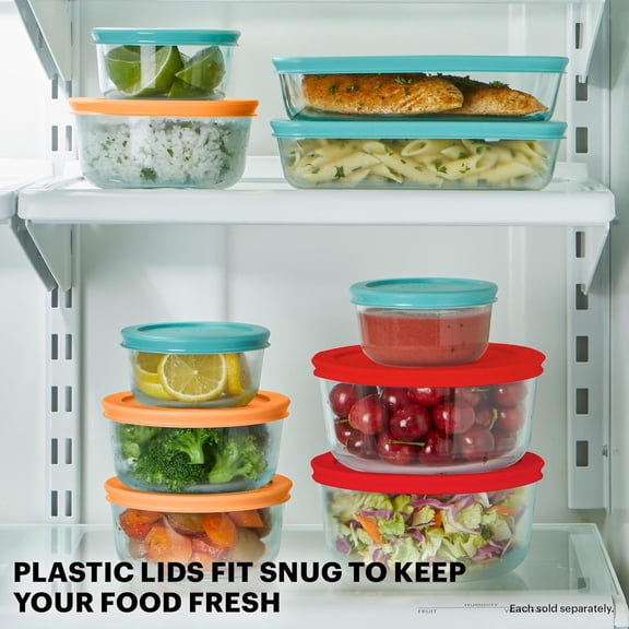 Simply Store (9-Pack) Mixed Sized Glass Food Storage Set, Round & Rectangular Containers With Plastic Lids, BPA-Free, Dishwasher & Microwave Safe