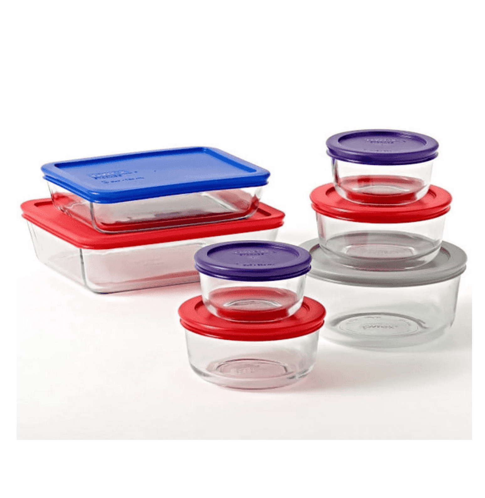 Pyrex Simply Store Glass Storage Container Set with Lids 14 Piece