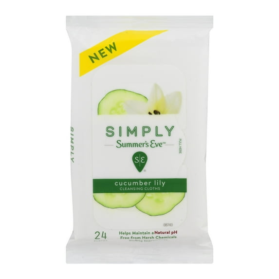 Simply Summer's Eve Cucumber Lily Cleansing Cloths - 24 Count