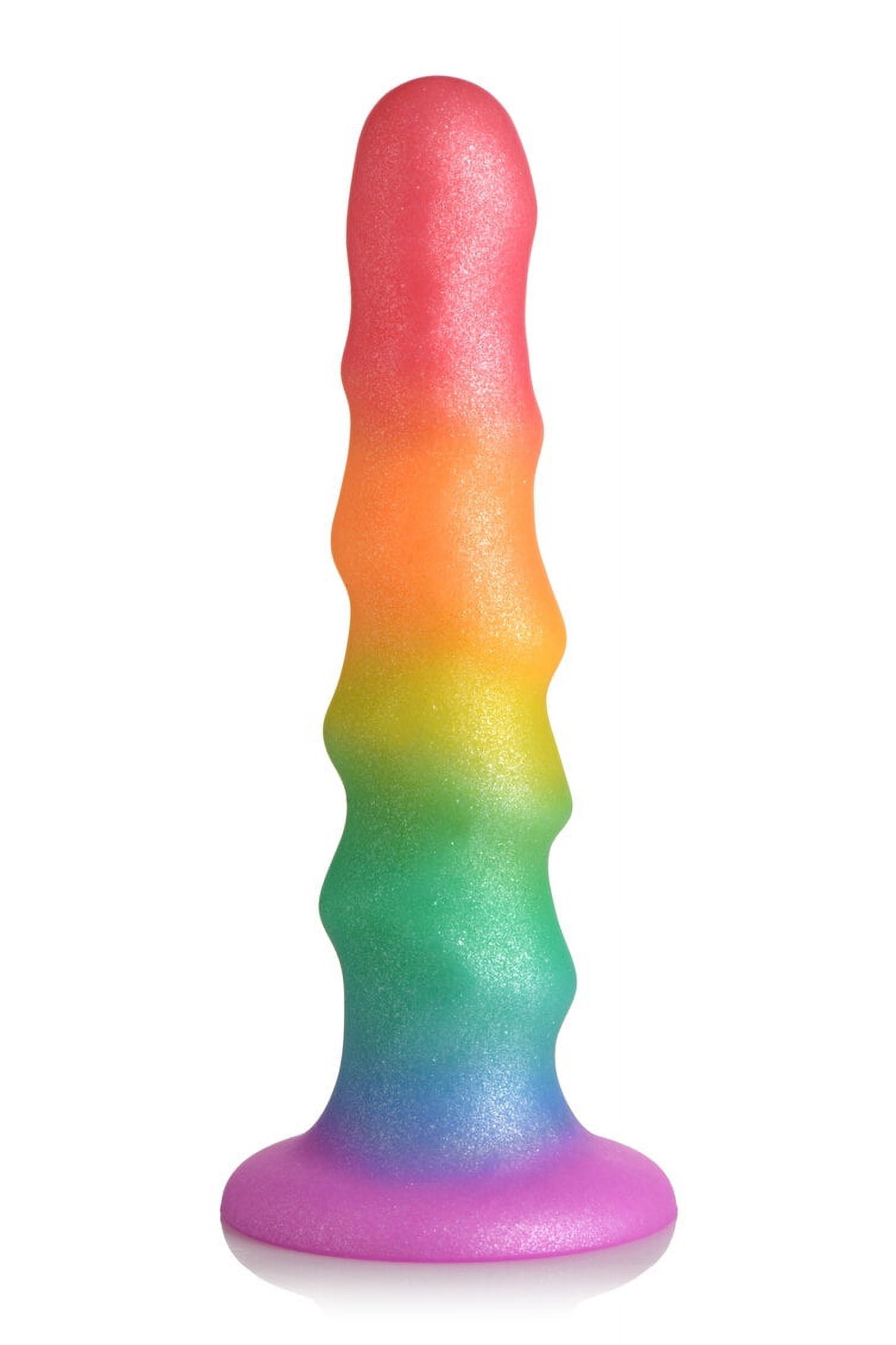 Simply Sweet 6.5" Zigzag Silicone Dildo with Suction Cup, Rainbow -  Walmart.com