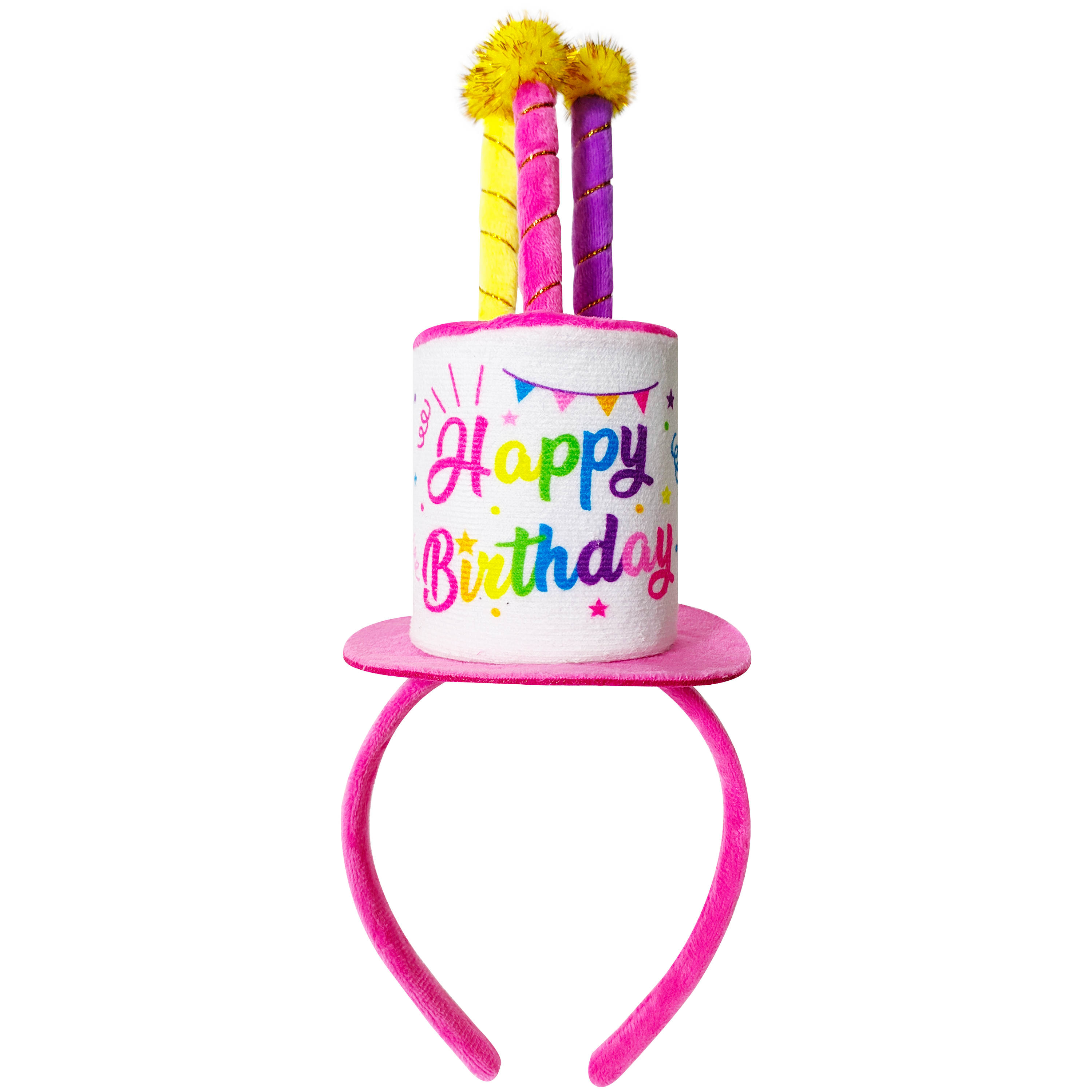 Cappello A Forma Di Torta Di Compleanno In Peluche – Beistle 60717 – Con Candeline E Scritta 'Happy Birthday'