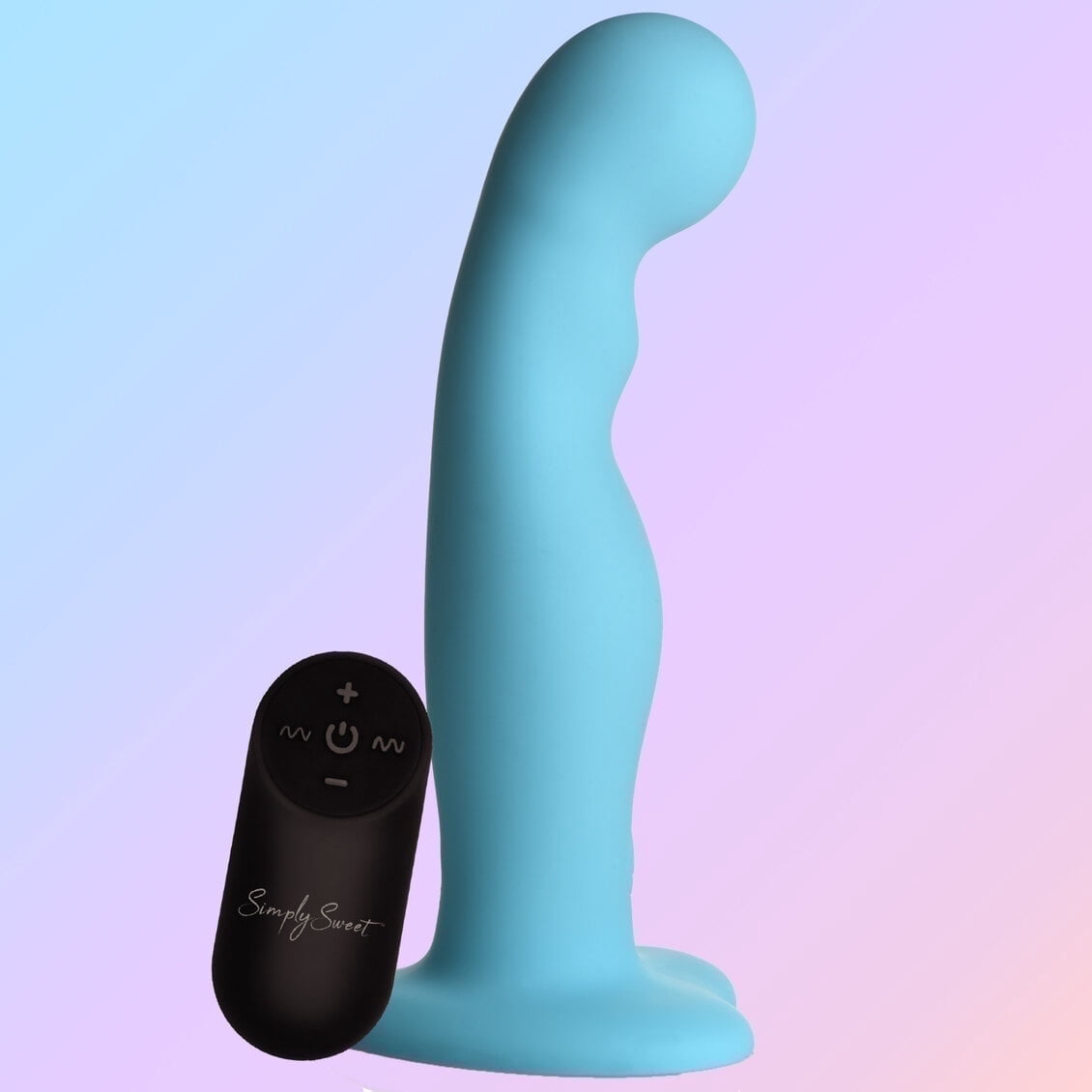 Simply Sweet Thick 21X Vibrating Silicone Dildo for Women with Suction Cup  & Remote control, Purple