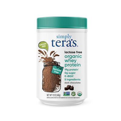 Simply Teras Whey Protein Lactose Free Chocolate Organic 12 Oz