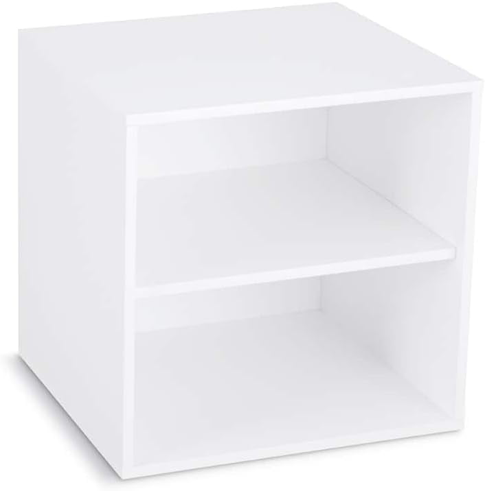 Simply Tidy 16" White MDF Modular Cube with Adjustable Shelf