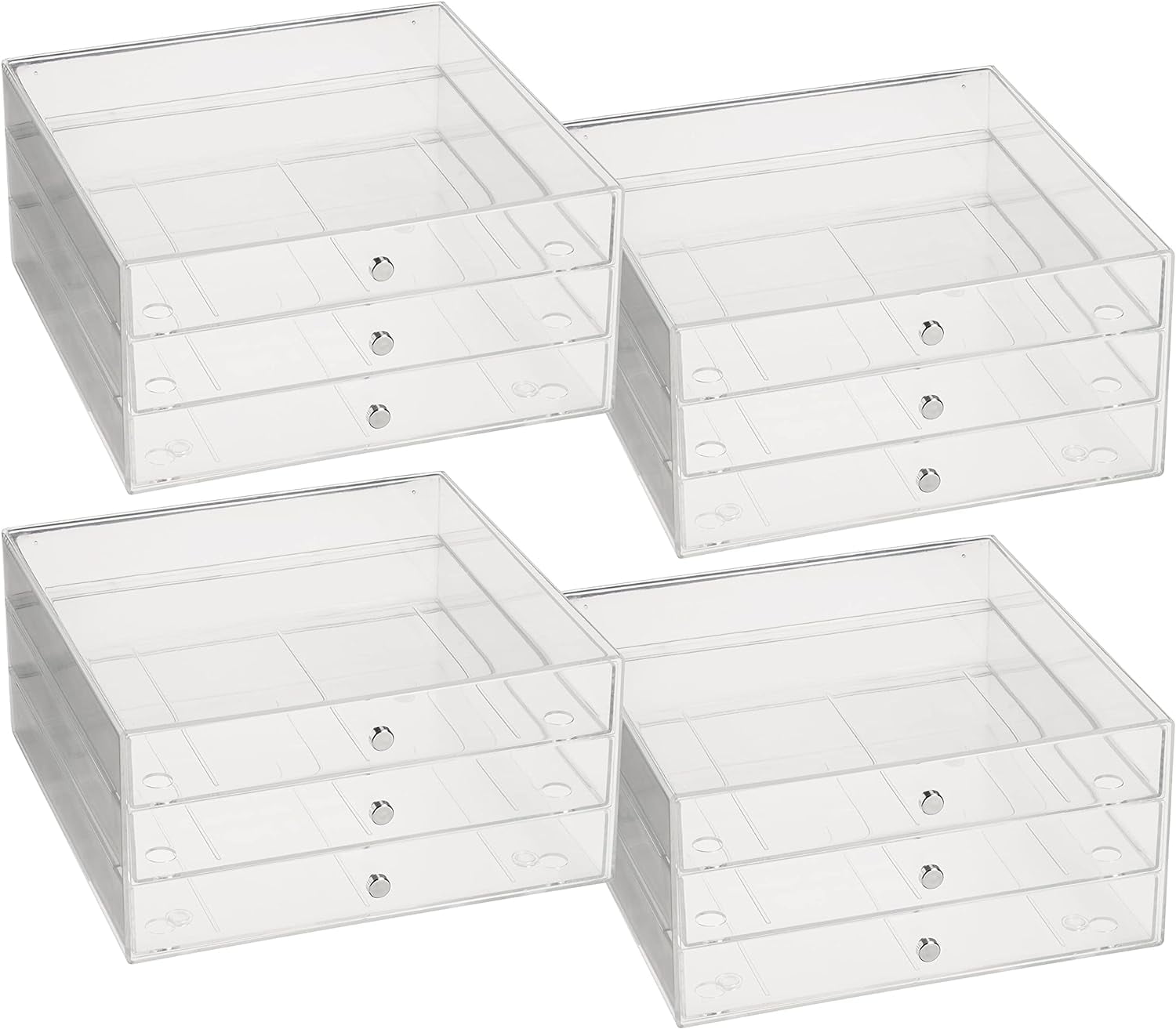 Simply Tidy Clear 3Drawer Organizer Organize Cosmetics, Stationary