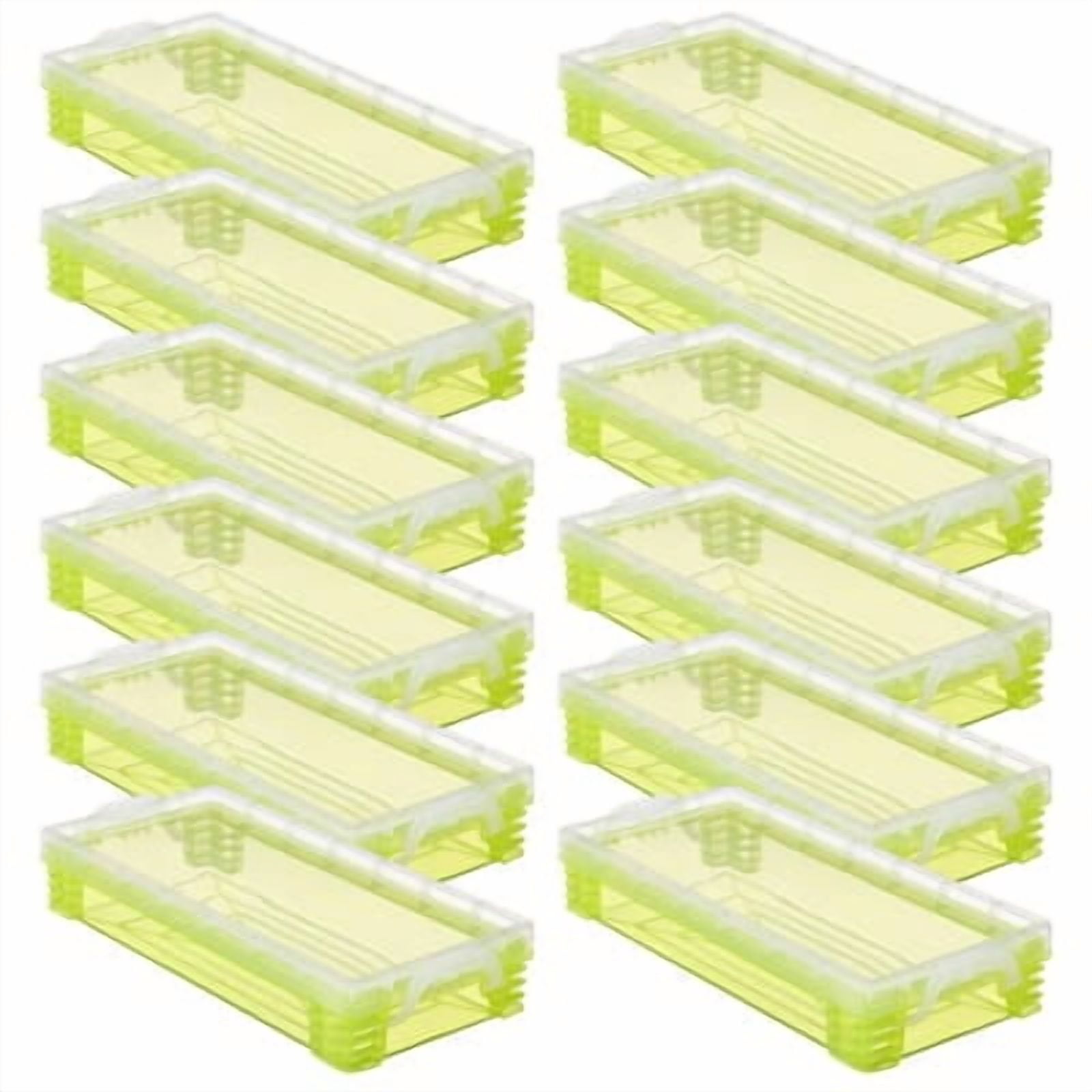 Simply Tidy Plastic Pencil Cases with Snap-Tight Handles, Transparent Green, 12 Pack