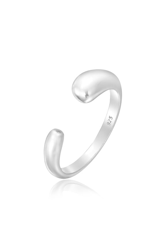 Simply Unique Minimalist Inspired Open-Ended Sterling Silver Cuff Ring