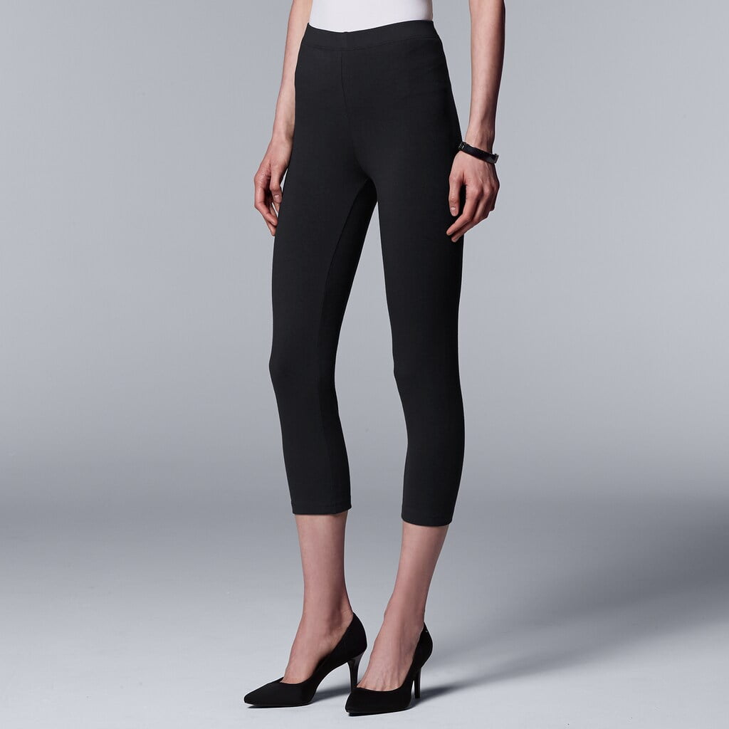 Simply Vera Vera Wang Cotton Capri Leggings Black 