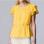 Simply Vera Vera Wang Ruffle-Sleeve Peplum Top, Size L