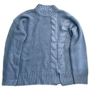SIMPLY VERA VERA WANG Simply Vera Wang Womens Lumpy Blue Cable Knit Pull-Over Sweater XXL