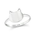 thumbnail image 1 of Simply Vintage Cat Head Feline Animals Minimalist Sterling Silver Band Ring-9, 1 of 6