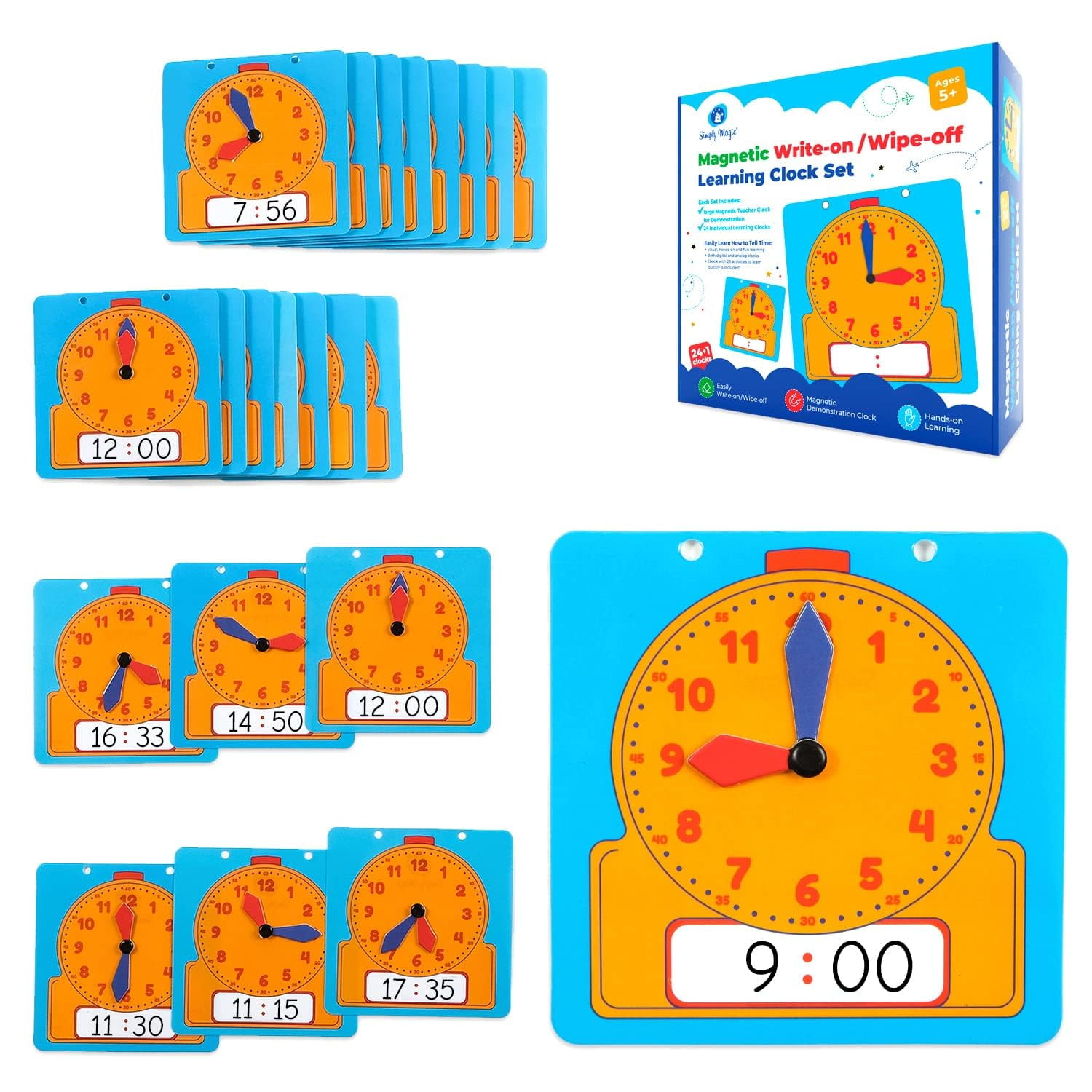 Simply magic 24+1 Learning AIF4 for Kids Classroom Set, Demonstration Clock, Teaching